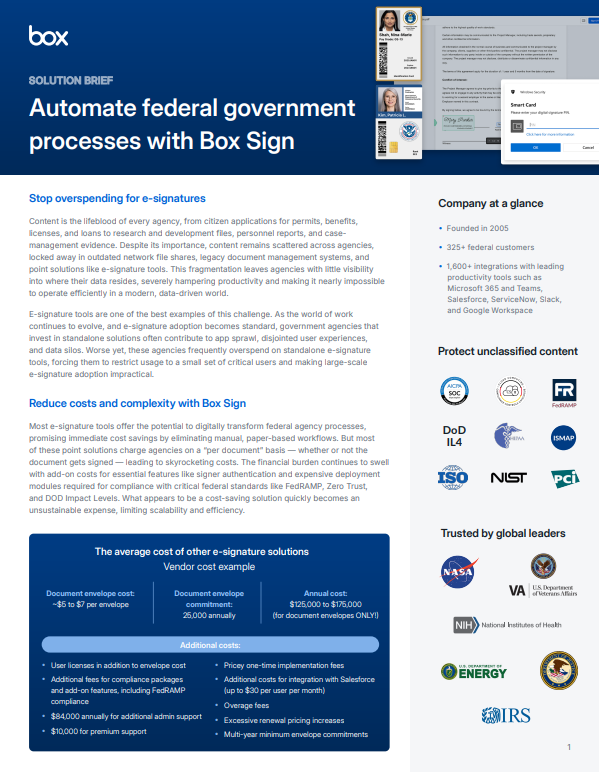 Automate federal government processes with Box Sign