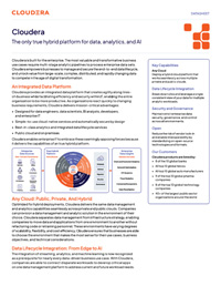 Cloudera: The Only True Hbrid Platform for Data, Analytics, and AI