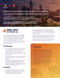 Huskers Achieve Automatic Supplier Compliance and Invoice Processing with Maximum Efficiency