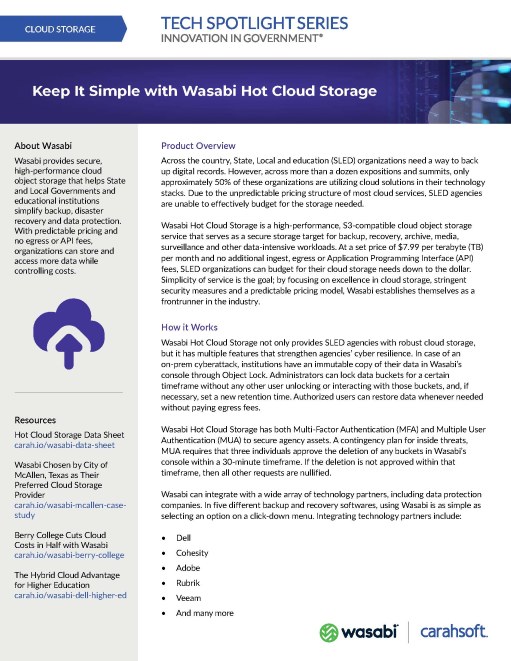 Tech Spotlight Wasabi Hot Cloud 2026