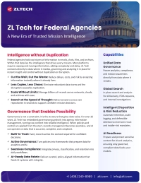 ZL Tech for Federal Agencies: A New Era of Trusted Mission Intelligence