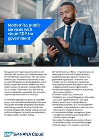 Modernize public services with cloud ERP for government