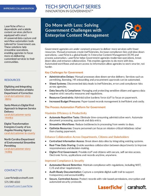 Do More with Less: Solving Government Challenges with Enterprise Content Management