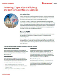 Achieving IT Operational Efficiency and Cost Savings in Federal Agencies