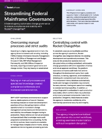 Streamlining Federal Mainframe Governance