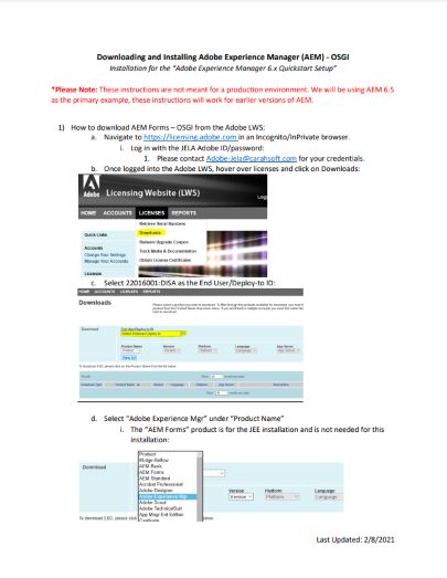 Adobe JELA Adobe Experience Manager (AEM) OSGI Installation Guide