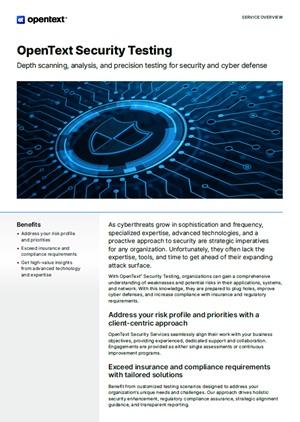OpenText Security Testing Service Overview