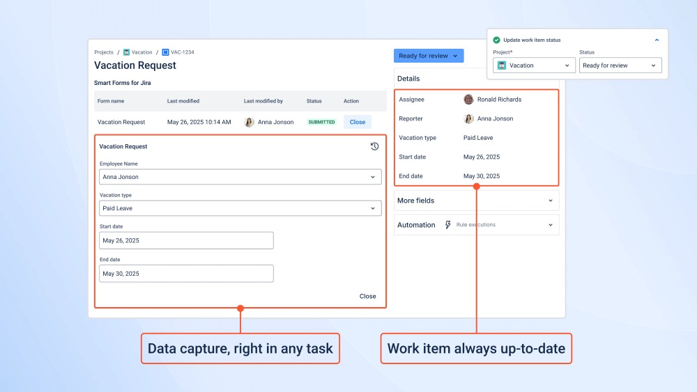 Smart Forms for Jira - Auto-Attach Forms to Jira Work Items