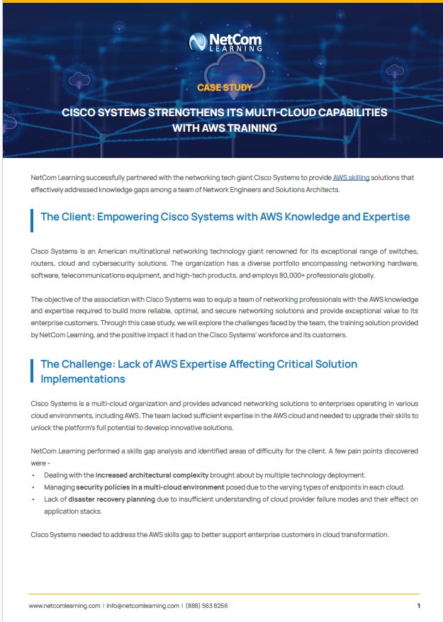 Cisco Systems Strengthens Its Multi-Cloud Capabilities with AWS Training