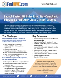 Launch Faster. Minimize Risk. Stay Compliant. FileCloud's FedRAMP Class D (High) Journey