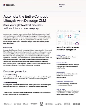 Automate the Entire Contract Lifecycle with Docusign CLM