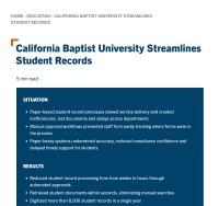 California Baptist University Streamlines Student Records