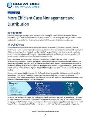 More Efficient Case Management and Distribution