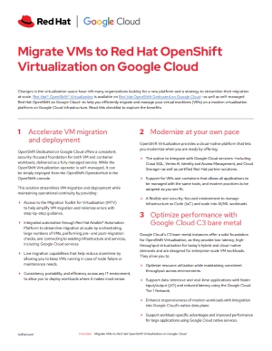 Migrate VMs to Red Hat OpenShift Virtualization on Google Cloud