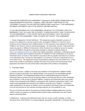 GSA Adaptive Master Subscription Agreement