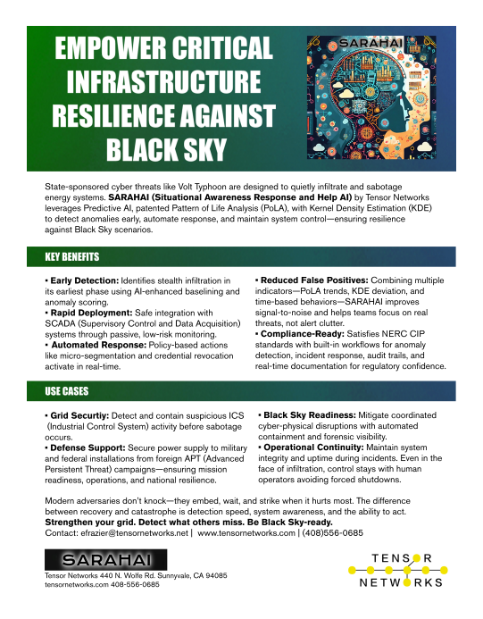 Empower Critical Infrastructure Resilience Against Black Sky