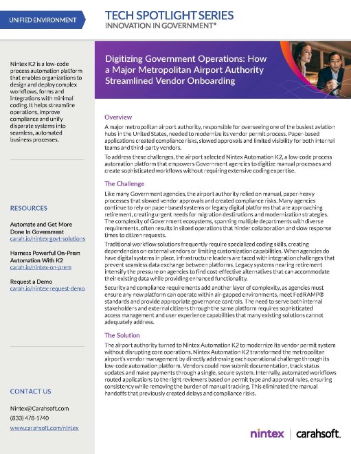 Digitizing Government Operations: How a Major Metropolitan Airport Authority Streamlined Vendor Onboarding