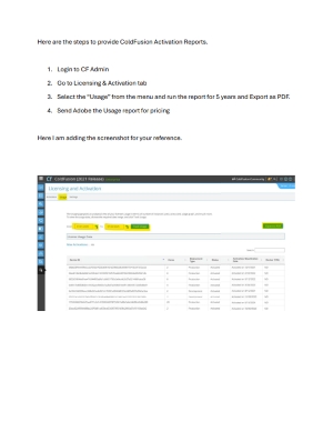 Steps to providing ColdFusion Activation Reports
