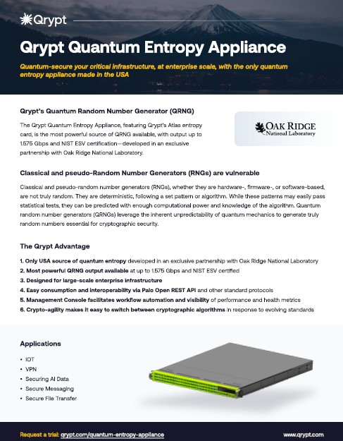 Qrypt Quantum Entropy Appliance