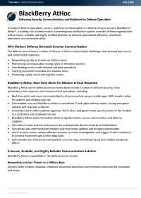 BlackBerry AtHoc: Enhancing Security, Communications and Resilience for Defense Operations