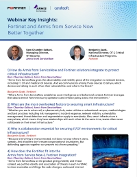 Fortinet and Armis from Service Now Better Together