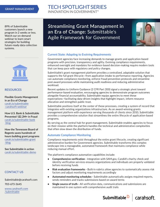 Streamlining Grant Management in an Era of Change: Submittable's Agile Framework for Government