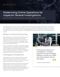 Modernizing Online Operations for Inspector General Investigations