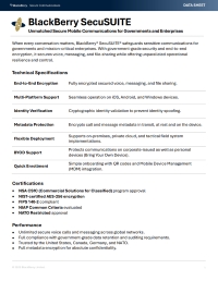 BlackBerry SecuSUITE: Unmatched Secure Mobile Communications for Governments and Enterprises