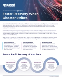 Faster Recovery When Disaster Strikes