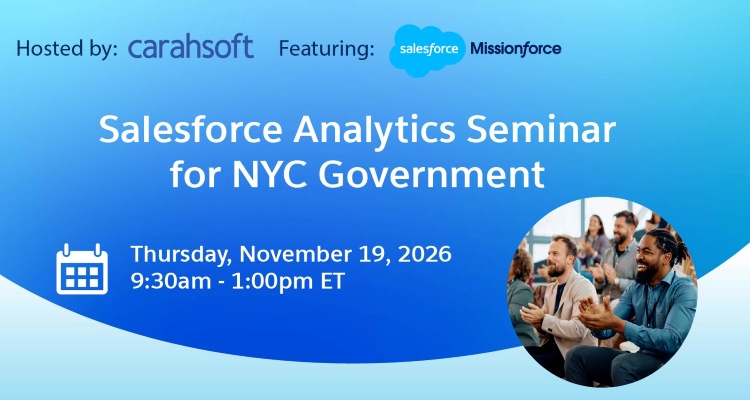 Salesforce Analytics Seminar for NYC Government nov 19 | Event Banner