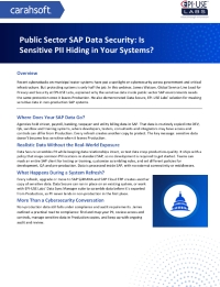 Public Sector SAP Data Security: Is Sensitive PII Hiding in Your Systems?