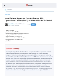 How Federal Agencies Can Activate a Risk Operations Center (ROC) to Meet CISA BOD 26-04