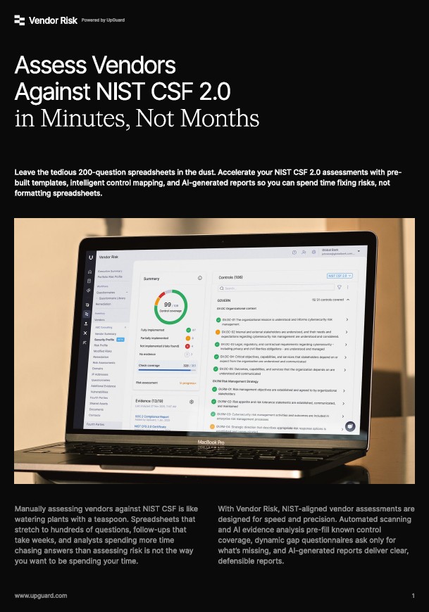 Assess Vendors Against NIST CSF 2.0